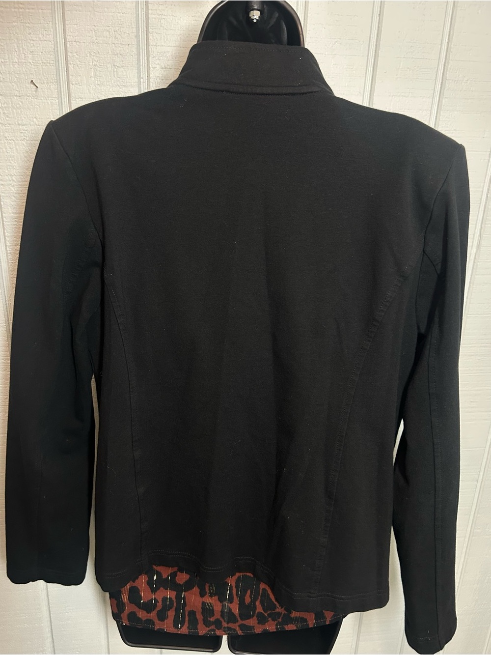 Black Military-Style Women's Jacket - Classic Button Front - Picture 2 of 6